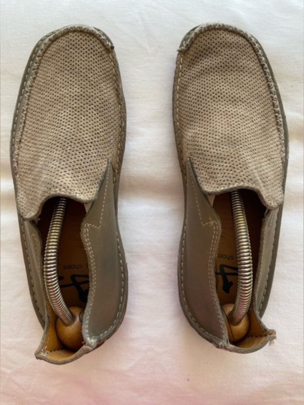 J. Shoes Tumble 2 Taupe Perforated Suede Slip-On Loafers Men’s US 7 / EU 39.5